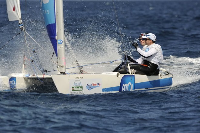 Dode and Moreau - Dart 18 Worlds 2009 and Aruba Heineken Catamaran Regatta 2009 © Steve Arkley http://www.sailshots.co.uk